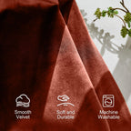 Lazzzy Rust Red Velvet Curtains Room Darkening Thermal Insulated Curtains 90 Inch Length Window Drapes For Bedroom Living Room Super Soft Luxury Rod Pocketwindow Treatment 2 Panels