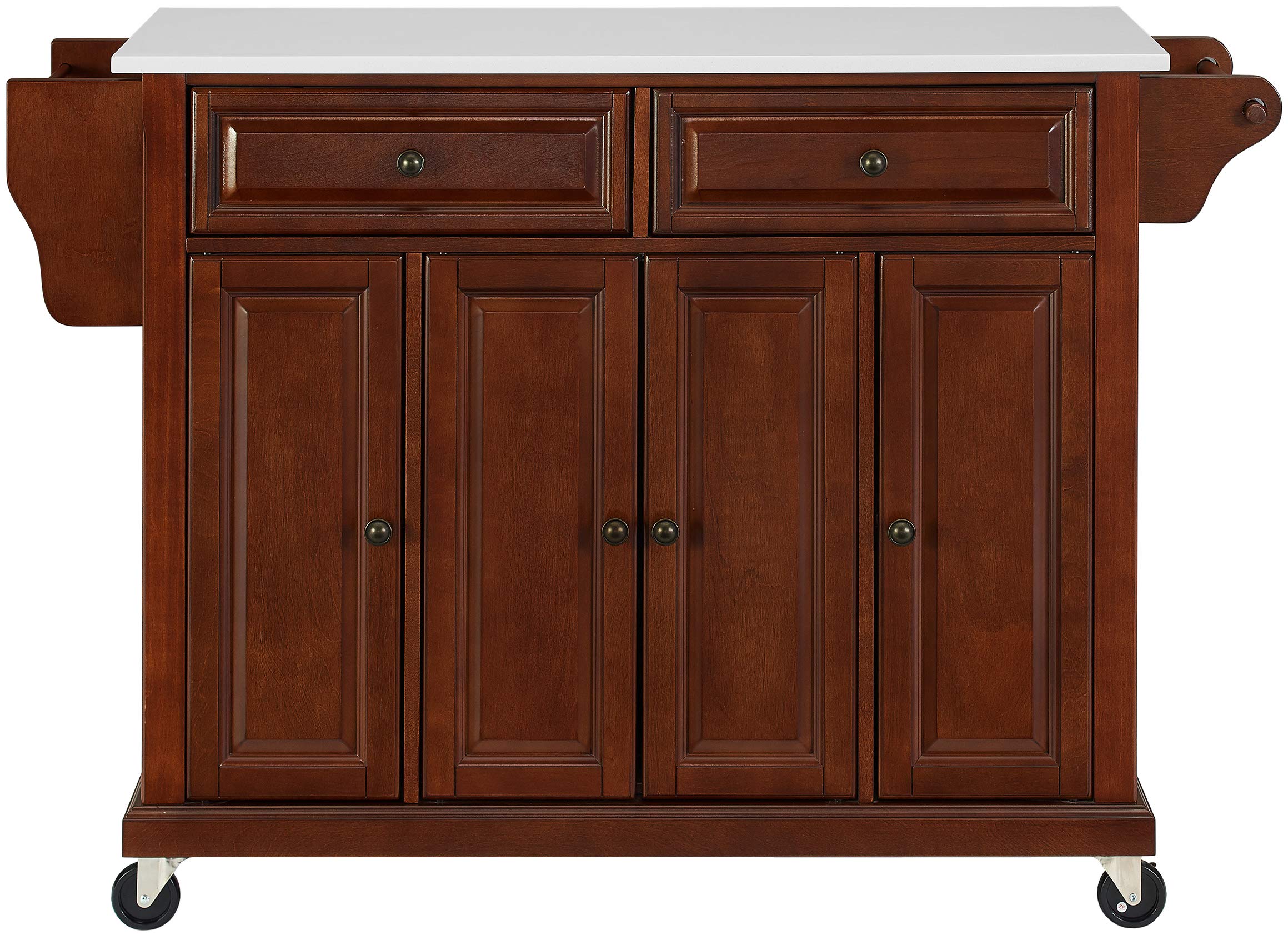 Crosley Furniture Full Size Stone Top Rolling Kitchen Island Storage Cart - Thumbnail 2