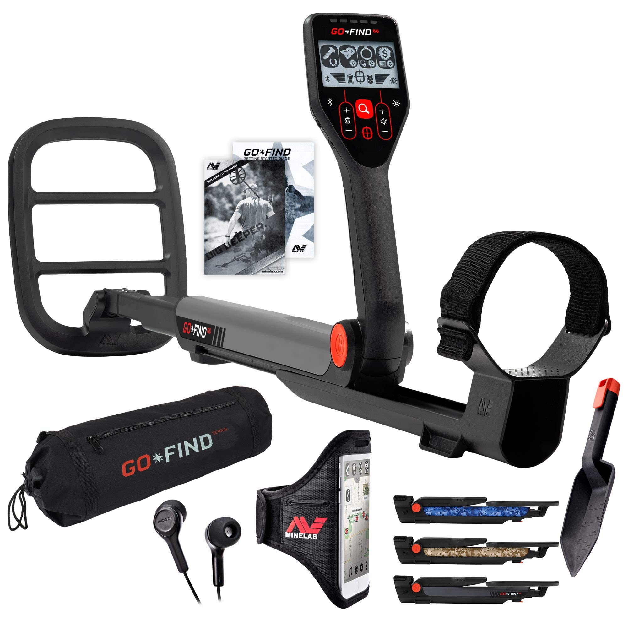 Minelab Go-Find 66 Metal Detector With Go-Find Black Carry Bag For Transport