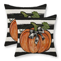 Gohdiwh Fall Pillow Covers 16X16 Set Of 2 Pumpkin Maple Leaves And Stripes Fall Decor Pillowcase Linen Autumn Thanksgiving Decor