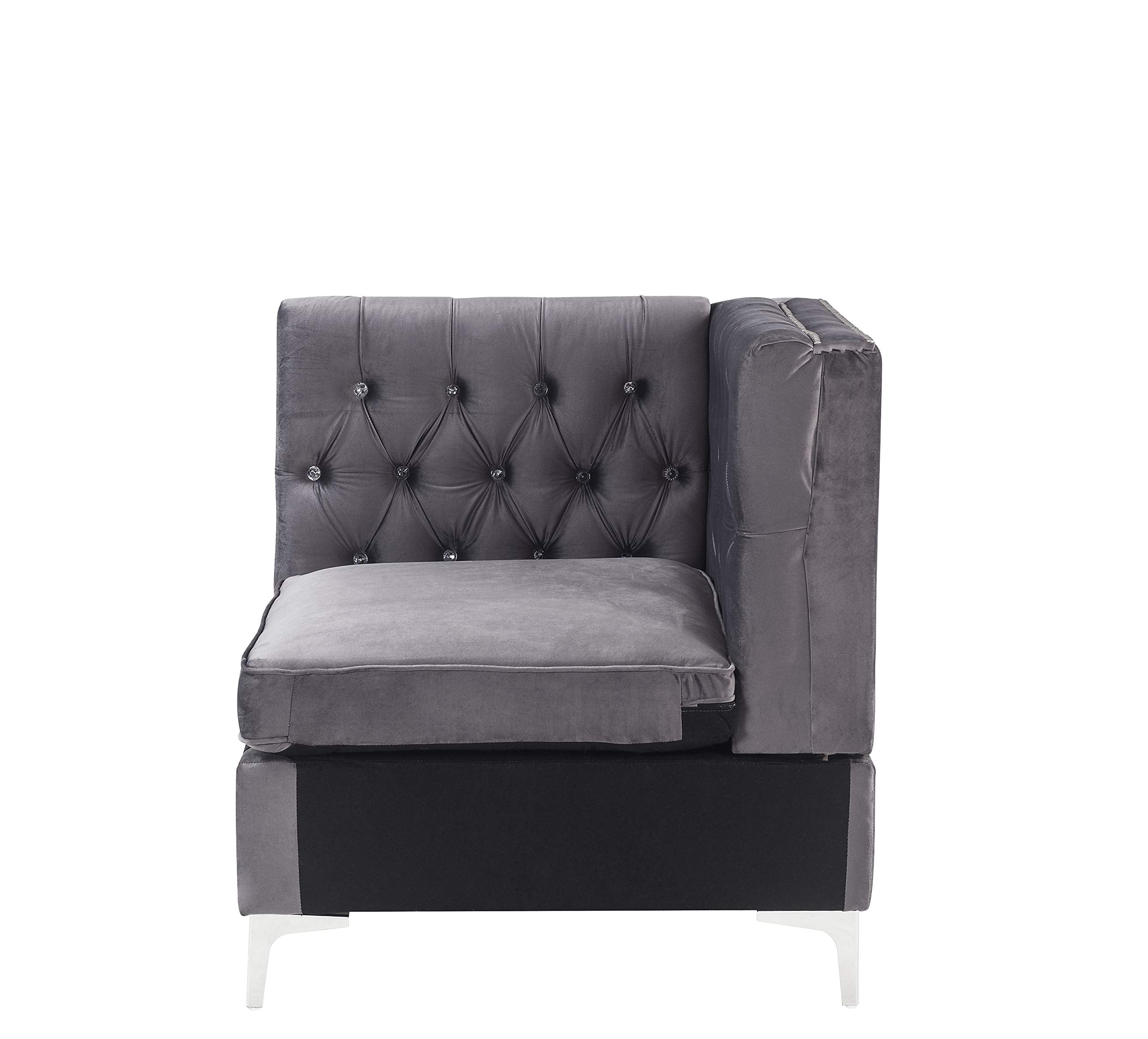 Acme Furniture Jaszira Modular - Wedge in Gray Velvet