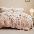 Bedsure Twin/Twin Xl Comforter Set Dorm Bedding - Coral Pink Boho Twin Extra Long Comforter Set For College, Shabby Chic Tufted