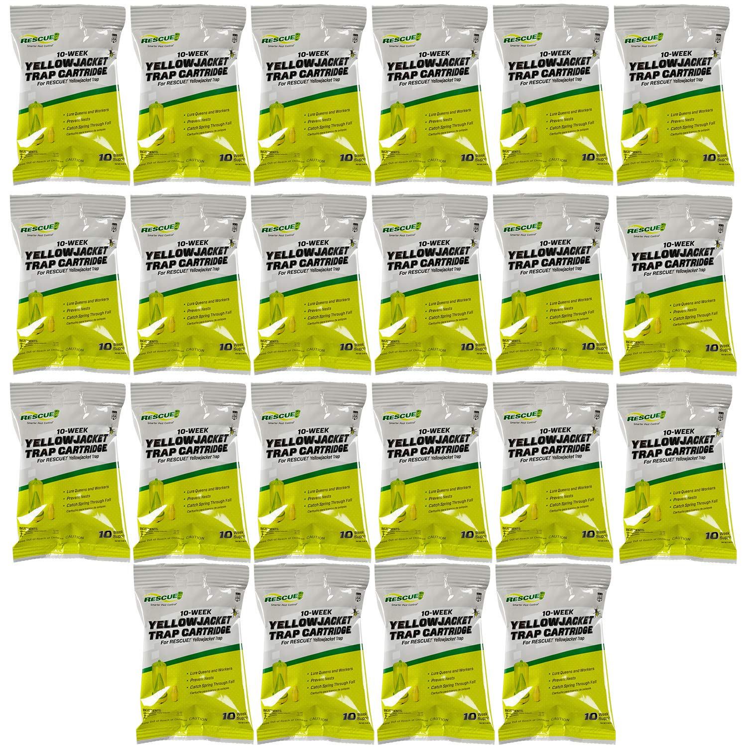 Rescue! Yellowjacket Attractant Cartridge (10 Week Supply) - For Rescue! Reusable Yellowjacket Traps - (22 Pack)