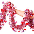 Valentines Day Garland Decor,50Ft Glitter Tinsel Heart Garland Decorations for Tree Mantle Bedroom Office Classroom Party Indoor