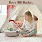 Hichen Dog Toy Basket Small Gift Basket For Baby, Storage Basket For Nursery, Woven Basket For Dog Cat Storage, Nursery Storage