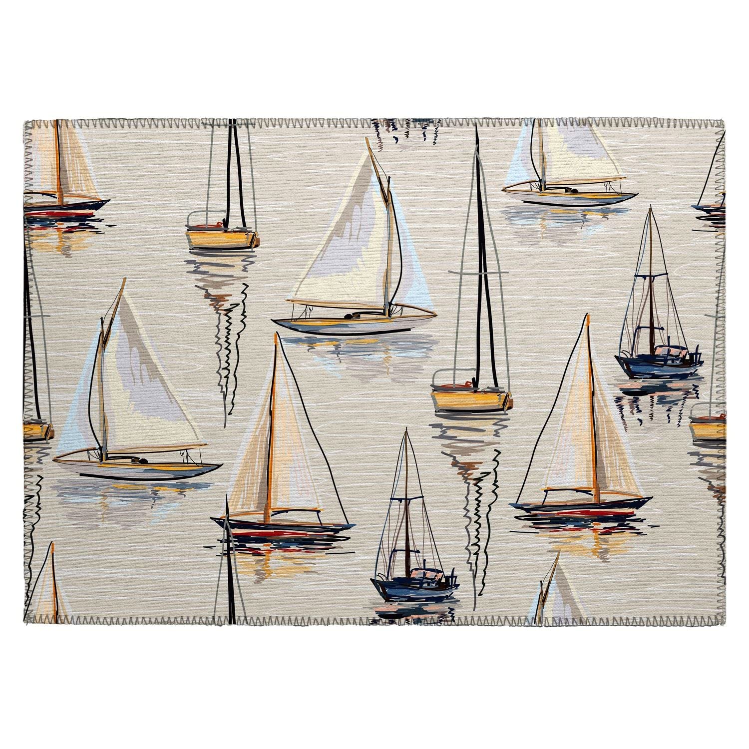 Harbor Ha8 Ivory Coastal Rug Rectangle 5' X 7 ' 6&quot;