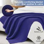Guohaoi Knitted Weighted Blanket(Dark Blue 50''X60'' 5Lbs),Home D  Cor Cooling Throw Blanket For Hot Sleepers,Hand Made Chunky K