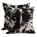 Cowhide Print Pillow Covers 20X20 Inch Black White Cow Spots Decorative Square Pillow Cases Set Of 2 Farmhouse Western Home Deco
