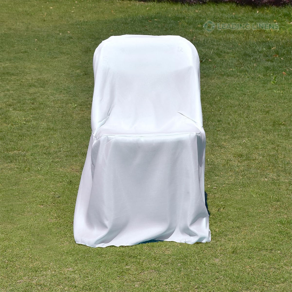Sparkles Make It Special 100 Pc Polyester Folding Chair Covers - Wedding Reception Banquet Party Restaurant - White