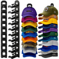 2 Pack Hat Organizer for Baseball Caps, Hat Rack for Wall Hold Up to 20 Hats, Hat Holder with Strong Adhesive and Screws, Hat Or