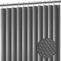 Clara Clark Grey Shower Curtain - Waterproof Shower Curtains For Bathroom, Waffle Shower Curtain Fabric, Heavy Duty Bathroom Cur
