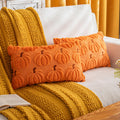 COSIBONO Pumpkin Fall Decorative Throw Pillow Covers 12'x20', Set of 2 Orange Brown Soft Faux Fur Pillow Covers for Autumn Har