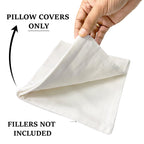 Rely+ Cotton Throw Pillow Covers White 16''X16'' Set Of 2 Decorative Zippered Throw Pillow Covers For Couch, Sofa, Farmhouse, Li