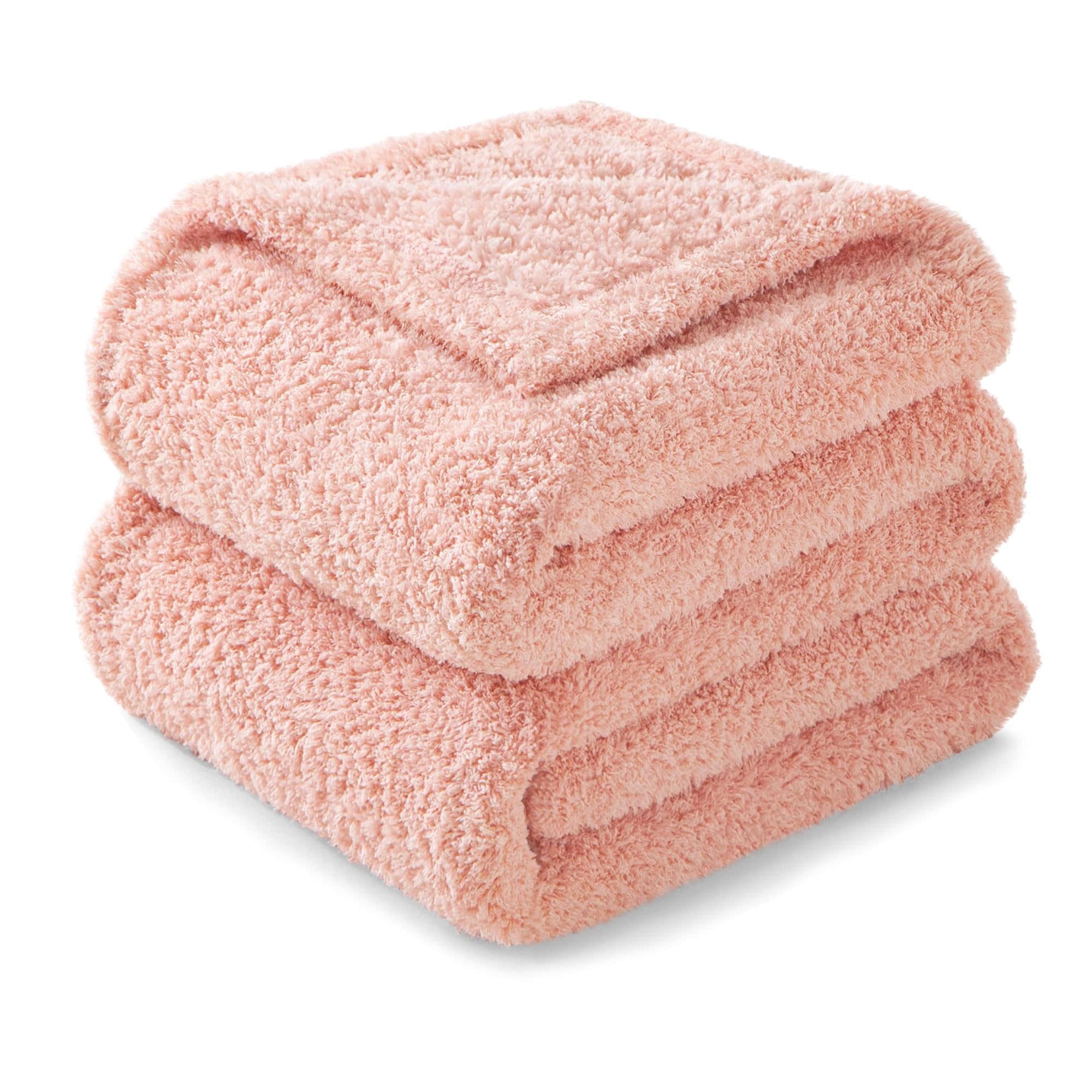 Exclusivo Mezcla Light Pink Fleece Blanket For Couch, Soft And Cozy King Blankets For Women, Suitable For All Seasons, 90X104 In