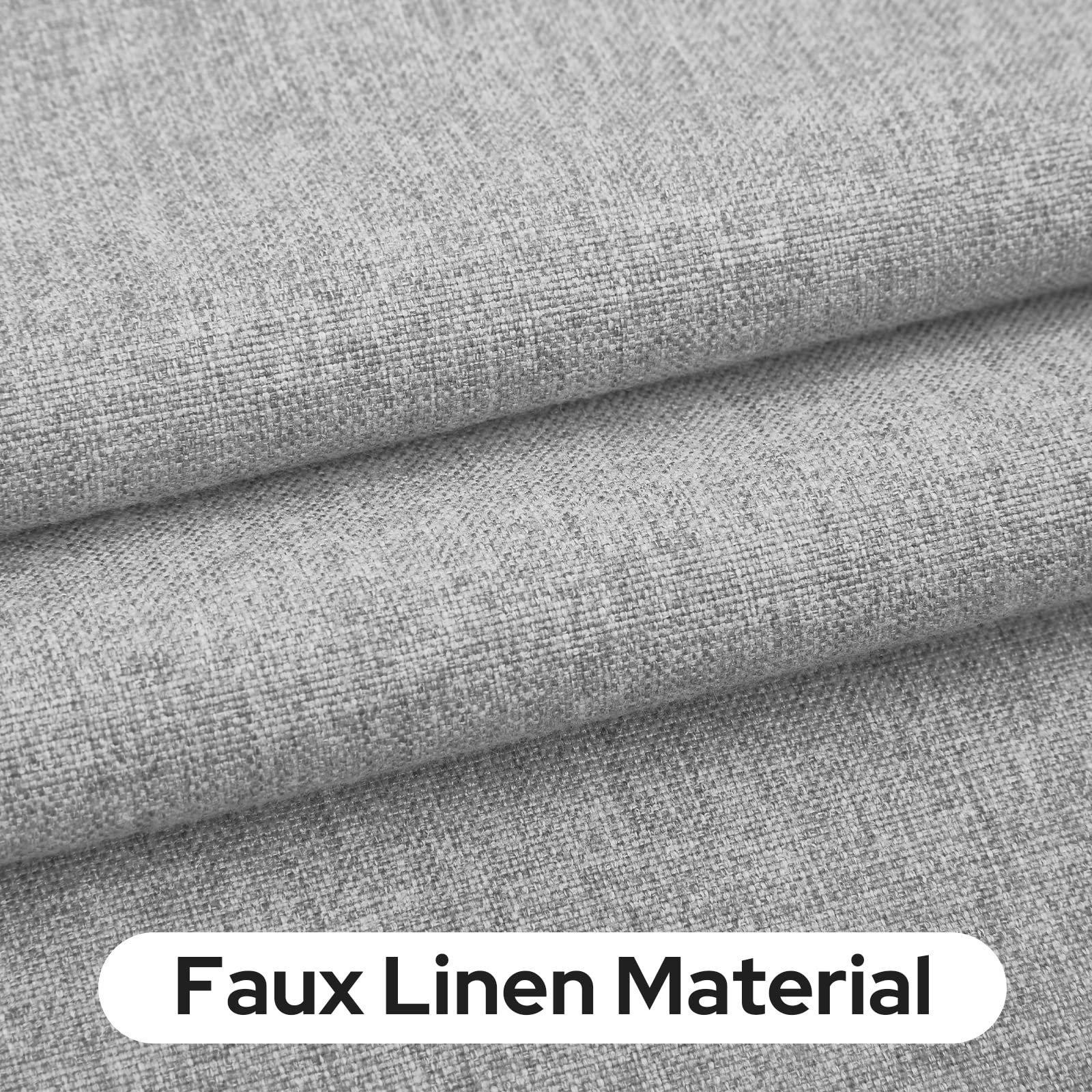 HOMEIDEAS Blackout Linen French Door Curtains, 26"x20", Light Grey, Thermal Insulated, Privacy Small Door Window Shades, 1 Panel