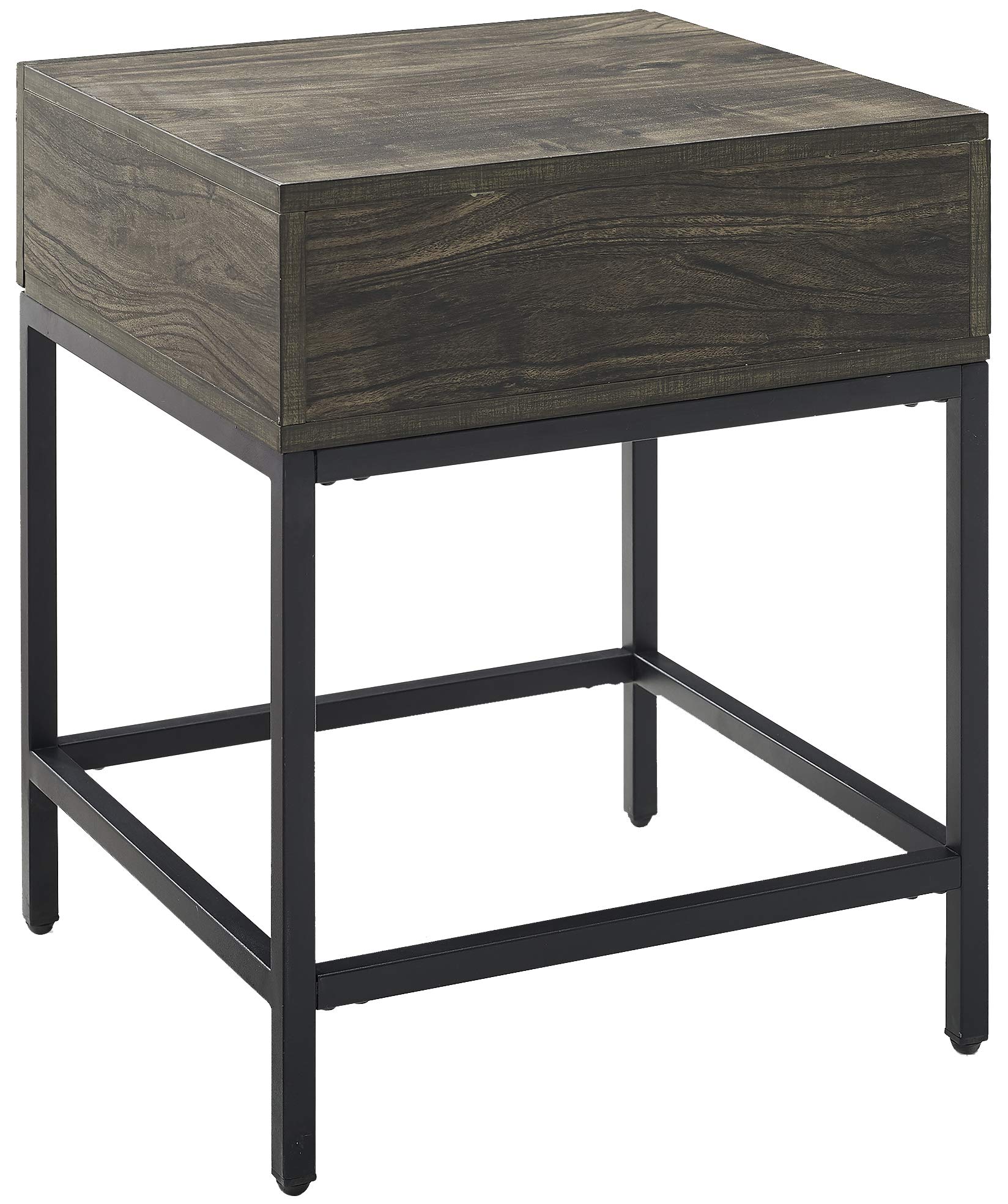 Crosley Furniture Jacobsen Small Side End Table With Storage Drawer For Living Room, Brown Ash
