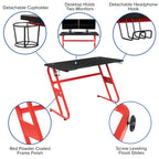Flash Furniture Red Gaming Desk and Chair Set, Pink