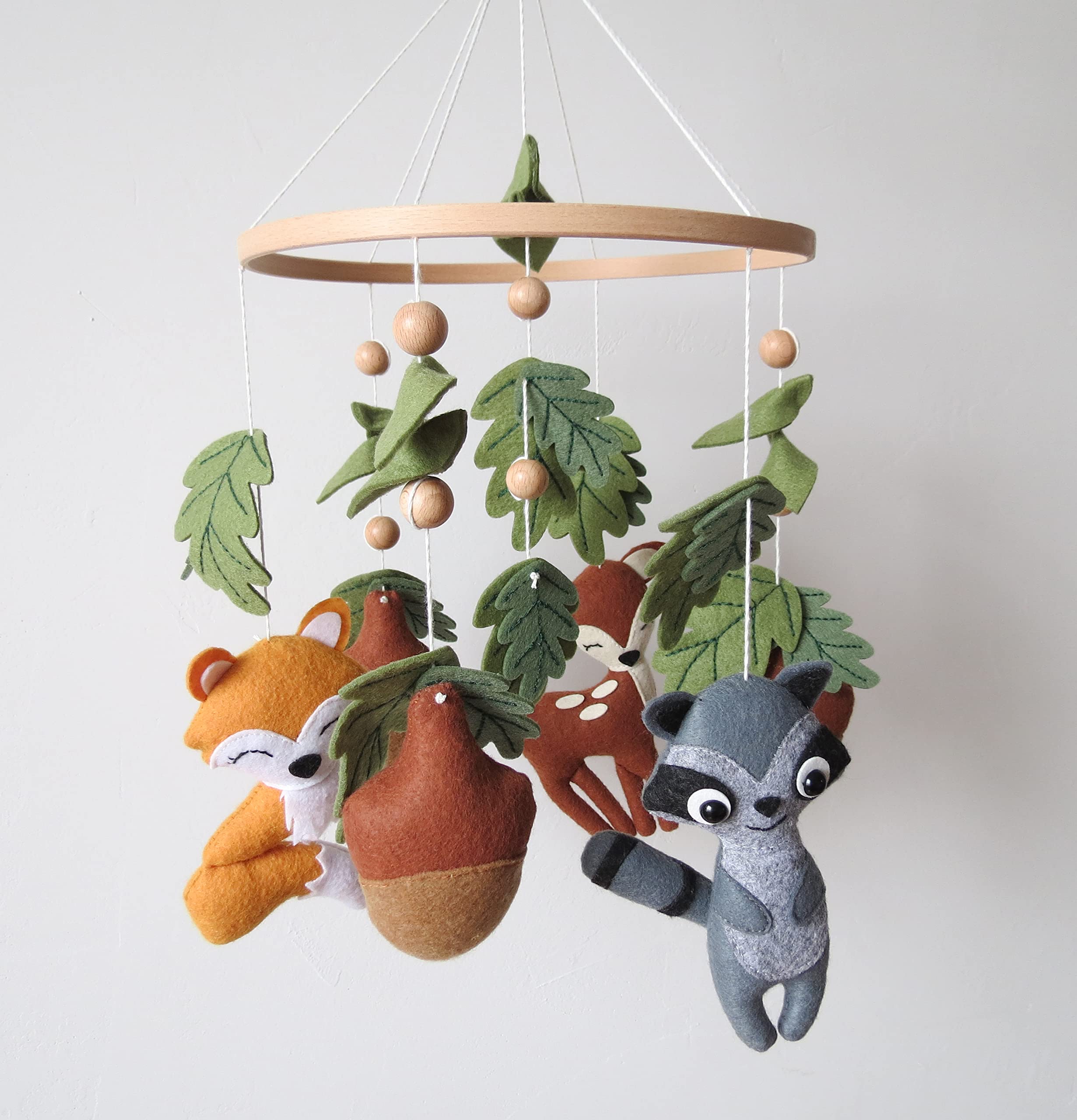Woodland Crib Mobile Woodland Baby Mobile for Crib Forest Animals Theme Mobile Nursery Decor Jungle Baby Crib Mobile for Boys Gi