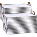 Hinwo 70L Extra Large Storage Bins, 2-Pack Closet Organizers and Storage, Foldable Clothes Storage Baskets with Handles, Contain