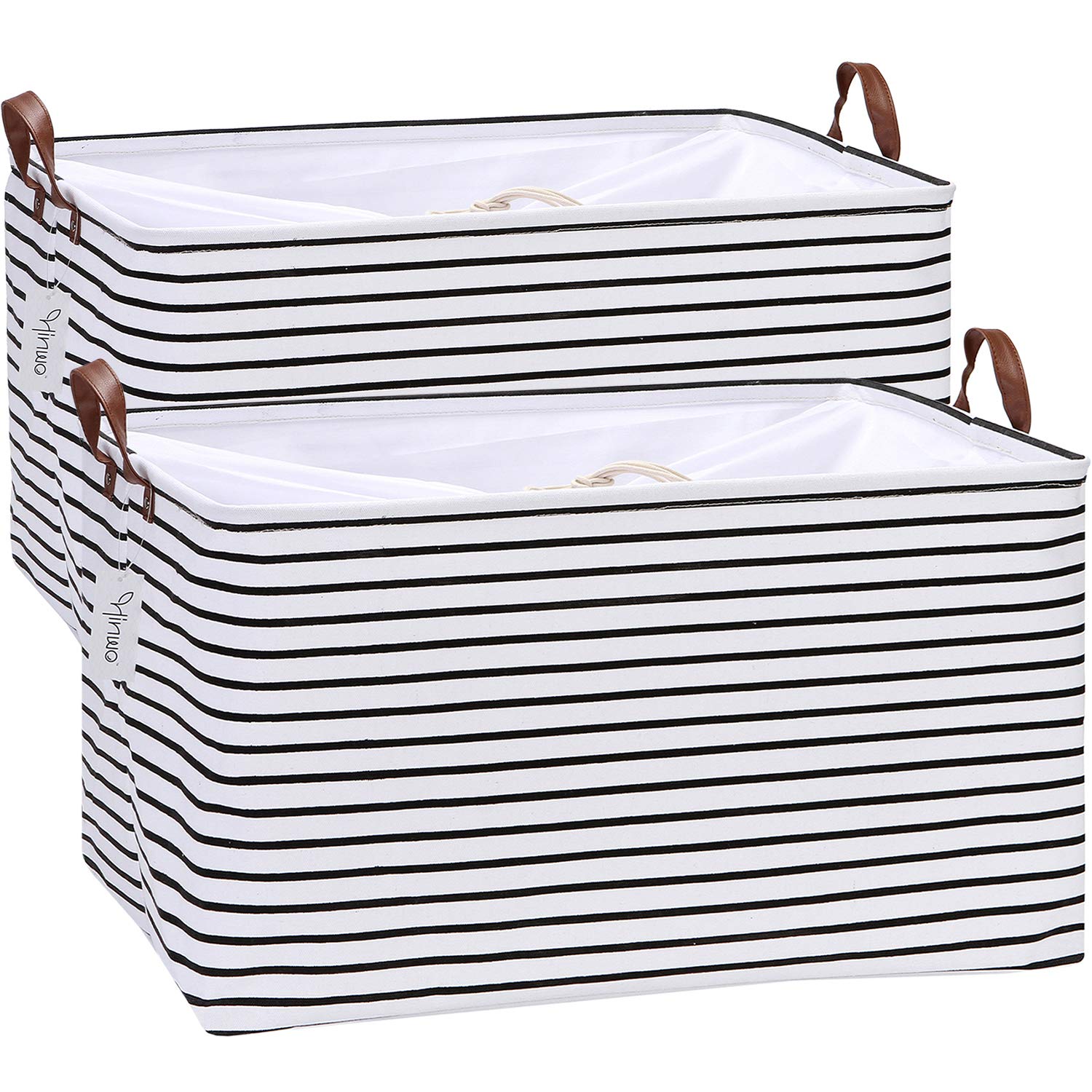 Hinwo 70L Extra Large Storage Bins, 2-Pack Closet Organizers and Storage, Foldable Clothes Storage Baskets with Handles, Contain