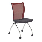 Safco Products Valoré High Back Chair Without Arms Tsh2Br, Red, Reclining Mesh Back, Fabric Seat, Compact Nesting Storage (Qty. 2)