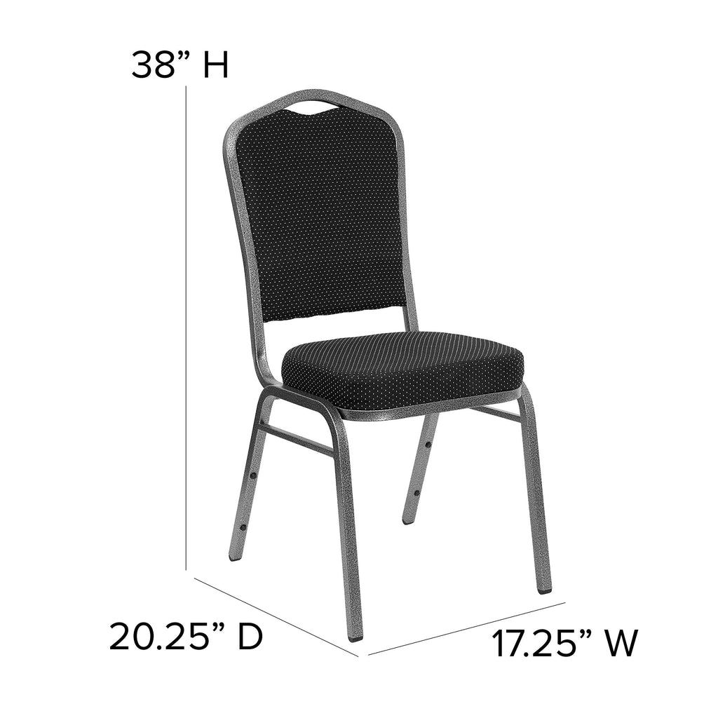 Flash Furniture HERCULES Series Crown Back Stacking Banquet Chair in Navy Blue Patterned Fabric - Gold Vein Frame