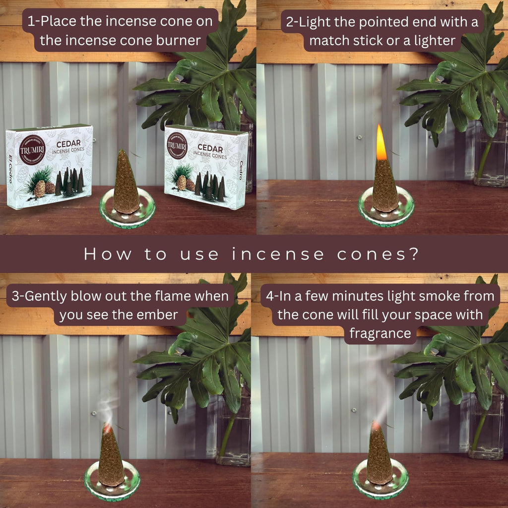 Cedar Incense Cones - Total 20 Cone Incense - Dual Pack Of 10 Insence Cones - Incense Cones Scented - Cone Incense Scents - Inse