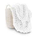 Adyrescia Chunky Knit Blanket Throw | 100% Hand Knit With Jumbo Chenille Yarn (50''X60'', Caramel Brown)