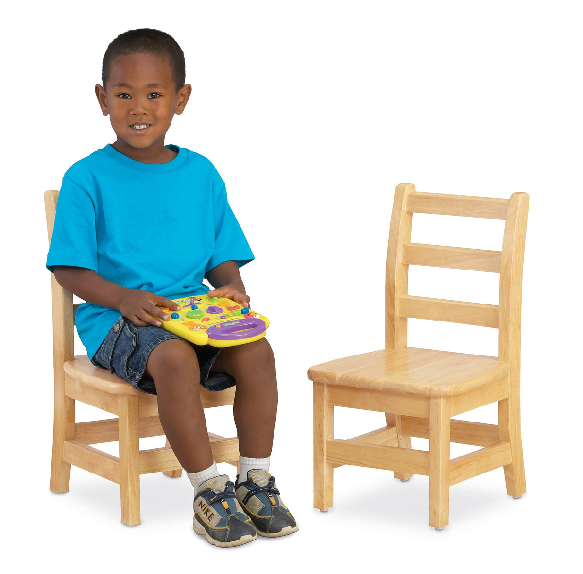 Jonti-Craft Kydz Ladderback Kids Wooden Chair, 14&quot; Single, Wood