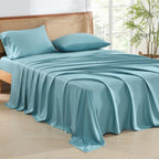 Andency Grayish Teal King Size Sheets Set, 100% Viscose Derived From Bamboo, Cooling King Sheets, Deep Pocket Up To 16', Silky Soft Bed Sheets, Hotel Luxury Breathable Bedding Sheets & Pillowcases…