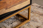 Coaster Home Furnishings 2-Drawer Accent Cabinet Black Walnut and Gold