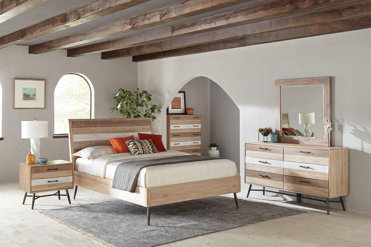 Coaster Marlow California King Bed 4-Piece Set, Rough Sawn Multi