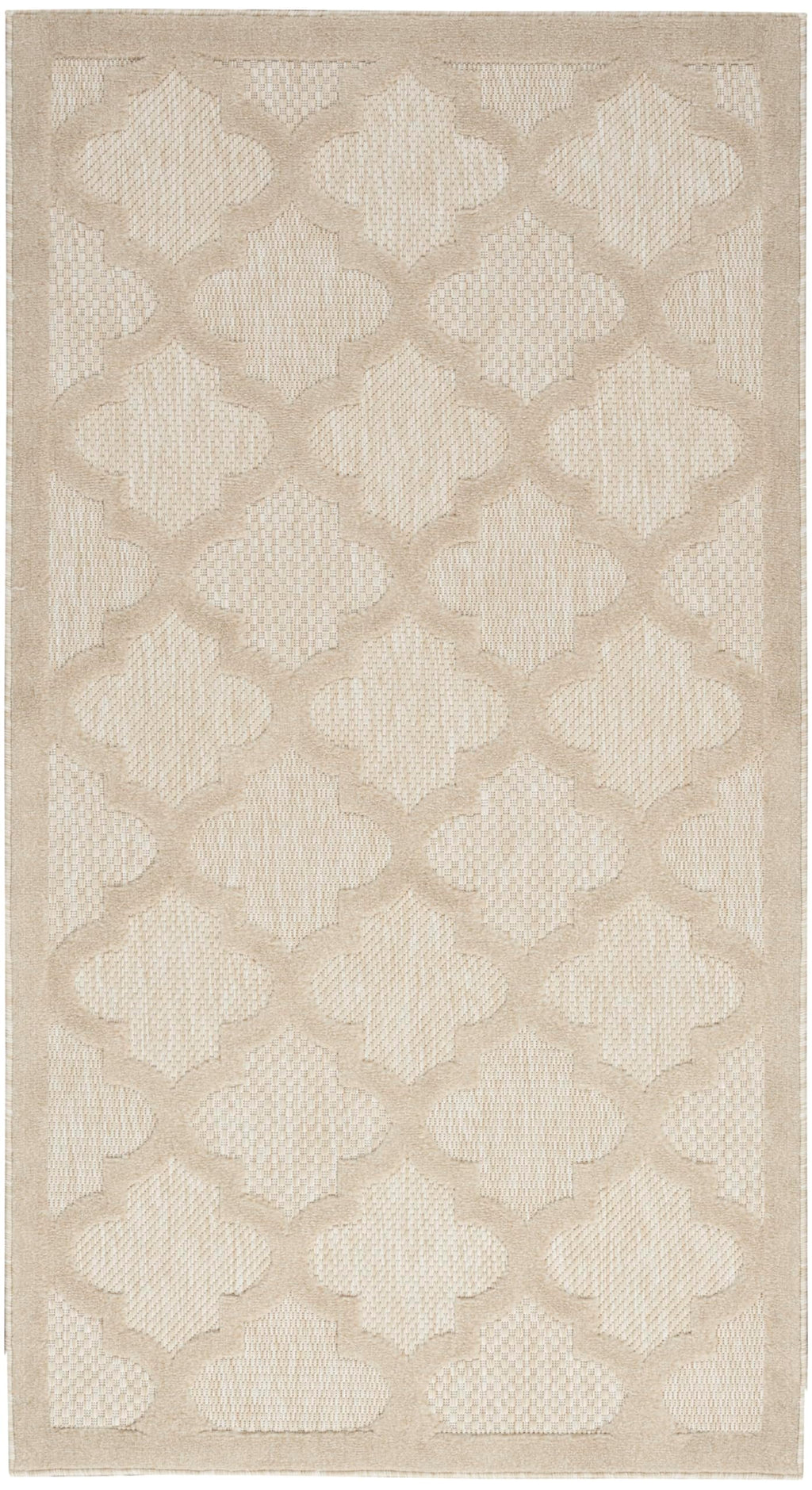 Nourison Easy Care Modern Indoor/Outdoor Cream 2' X 4' Area Rug, Easy Cleaning, Non Shedding, Bed Room, Living Room, Dining Room, Backyard, Deck, Patio (2X4)