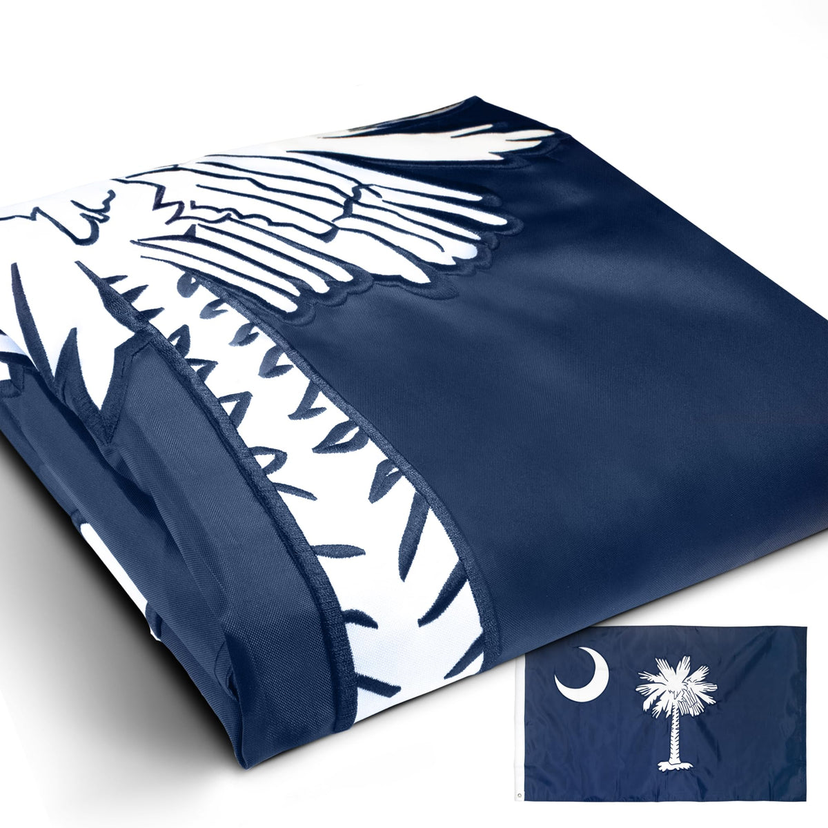 Anley Everstrong Series Embroidered South Carolina State Flag 3X5 Ft - Embroidery & Heavy Duty Canvas Header - 4 Rows Of Lock St