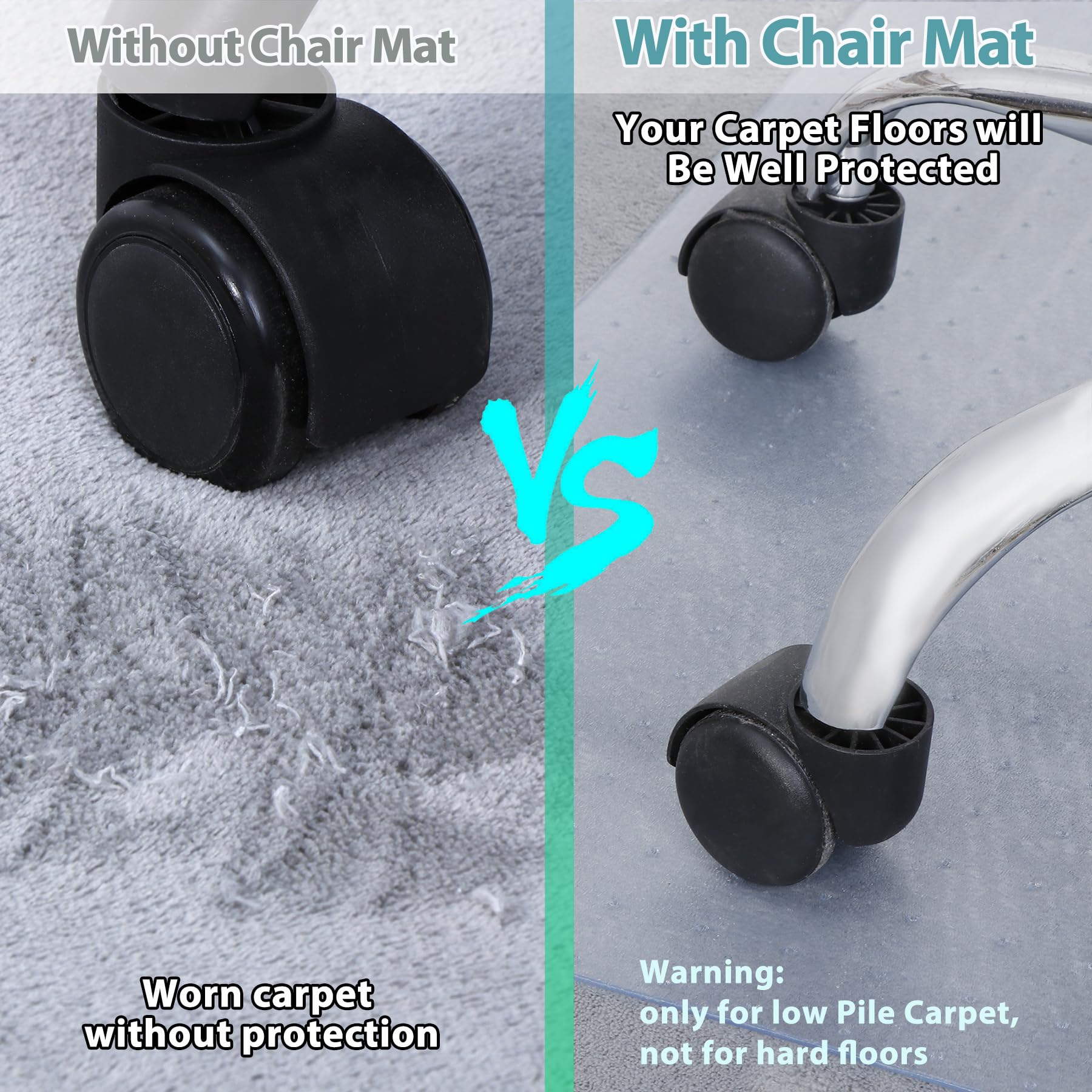 Super Deal Upgraded 48' X 36' Transparent Office Mat Chair Mat, Heavy Duty Carpets With Lip For Hardwood Floor, Rug Carpet Floor Computer Desk Low And Medium Pile Carpets