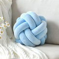 Vbgya Knot Pillow Ball, Soft Decorative Throw Pillows Cushion, 11 Inch Round Plush Knotted Pillows Light Blue Pillow, Modern Hom