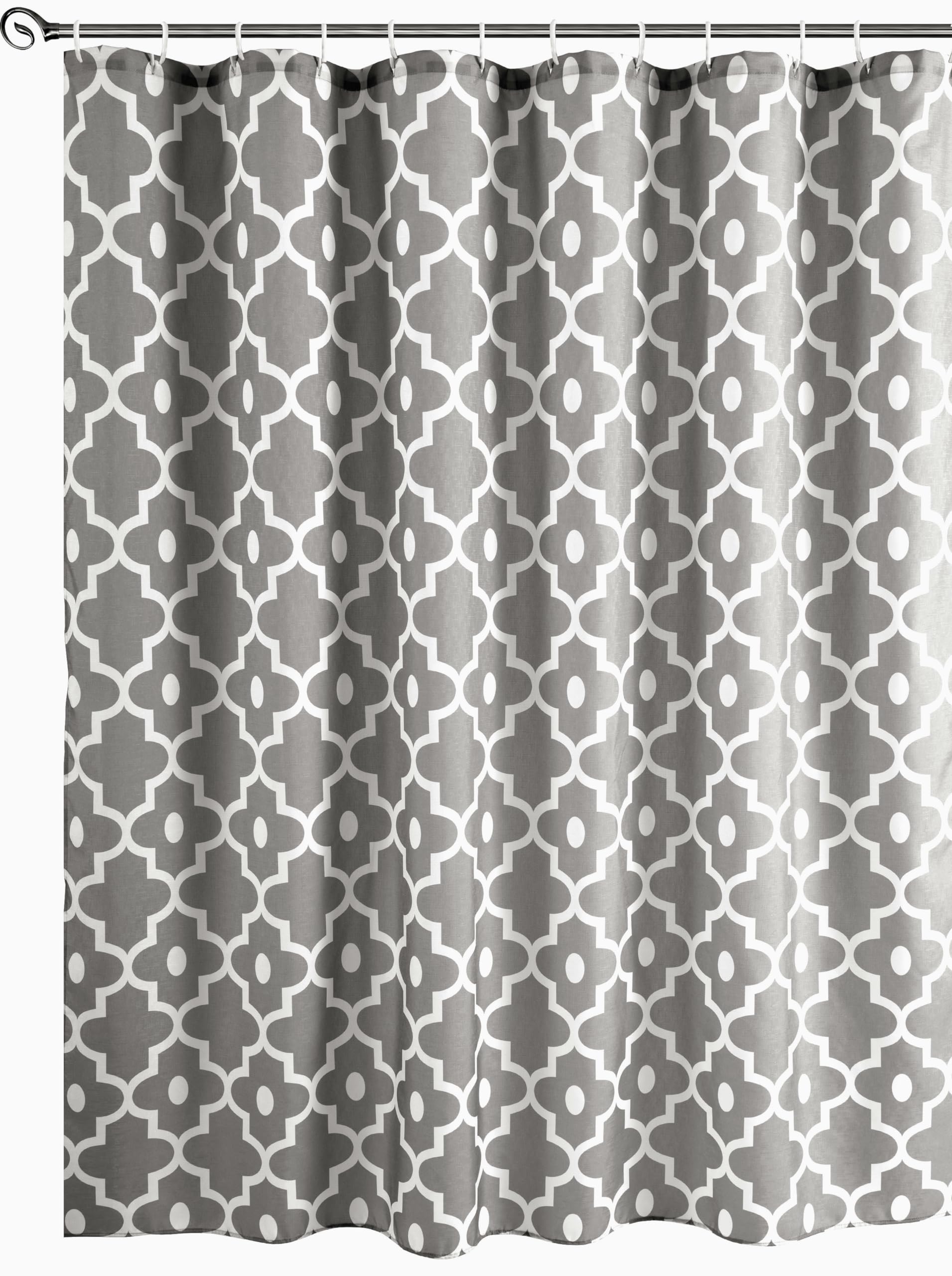 Biscaynebay Textured Fabric Shower Curtains 72' X 72', Silver Grey Morocco Pearl Printed Linen Modern Hotel Luxury Quality Clo
