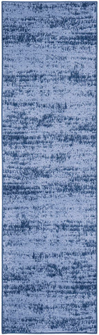 Nourison Essentials Indoor/Outdoor Solid Abstract Denim 2' X 6' Area Rug, Easy Cleaning, Non Shedding, Bed Room, Living Room, Dining Room, Backyard, Deck, Patio (2X6)