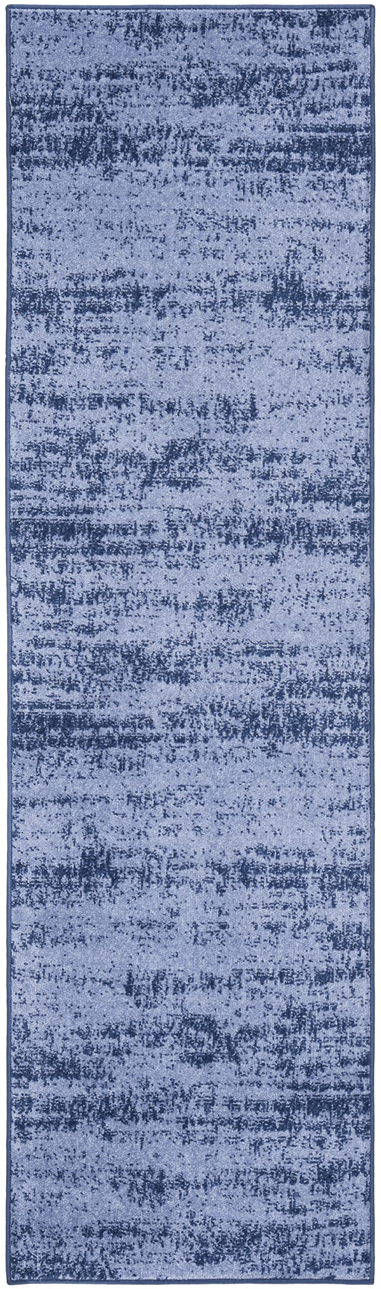 Nourison Essentials Indoor/Outdoor Solid Abstract Denim 2' X 6' Area Rug, Easy Cleaning, Non Shedding, Bed Room, Living Room, Dining Room, Backyard, Deck, Patio (2X6)
