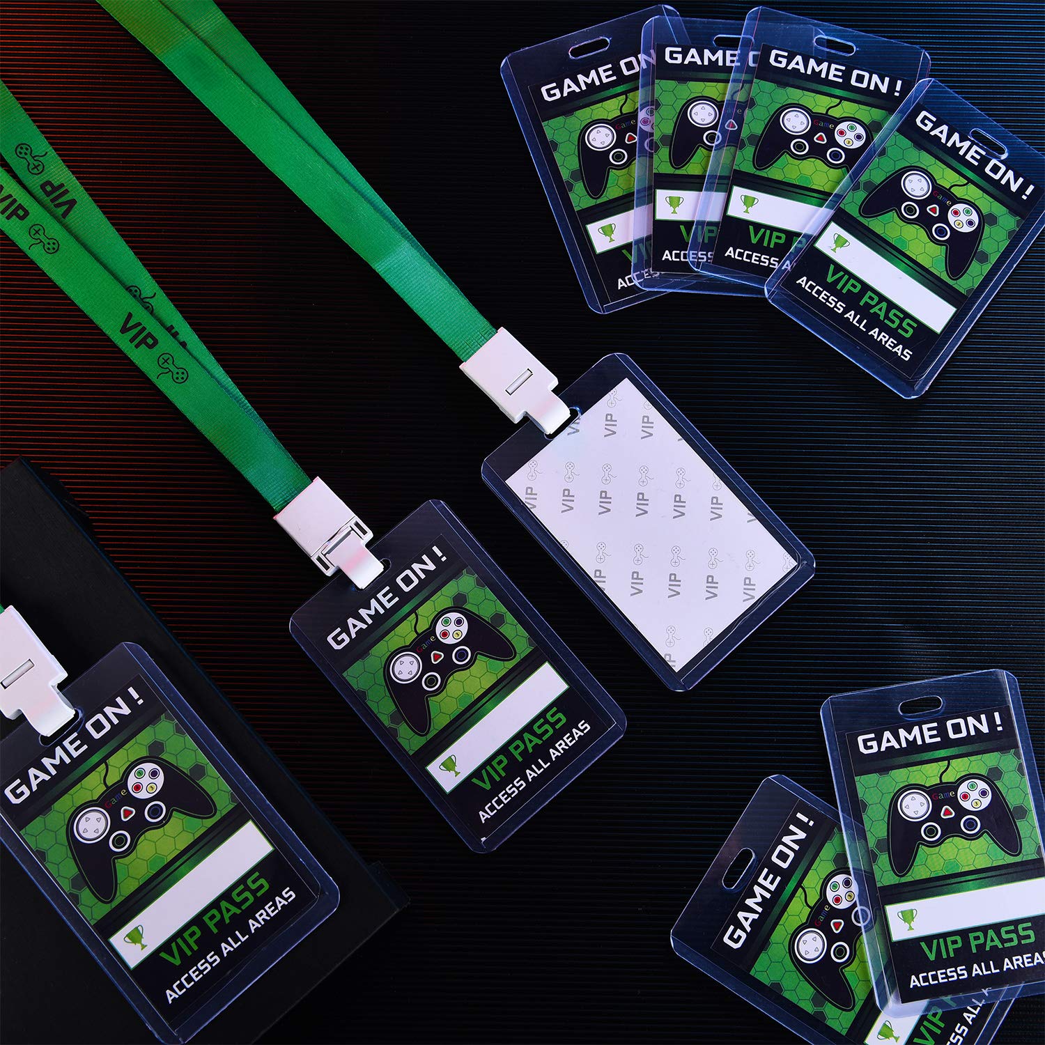 16 Pieces Video Game Party Favors Gamer Party Favors Video Game Vip Pass Holder Tickets Gamer Party Vip Pass Lanyards For Game T