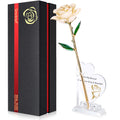 Sinvitron Gold Dipped Rose 24K Real Rose, Long Stem Hand Dipped in 24k Gold Rose,Unique Romantic Gifts for Women in Her Birthday