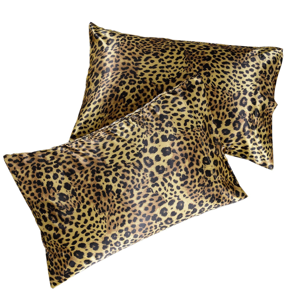 Pure Bedding Satin Pillowcase 2 Pack - Queen Size (20'X30', Gold Leopard) - Silky Pillow Cases For Hair And Skin - Satin Pillo