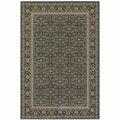 HomeRoots 509118 8 x 11 ft. Navy Blue Green Red Ivory & Yellow Oriental Power Loom Stain Resistant Rectangle Area Rug