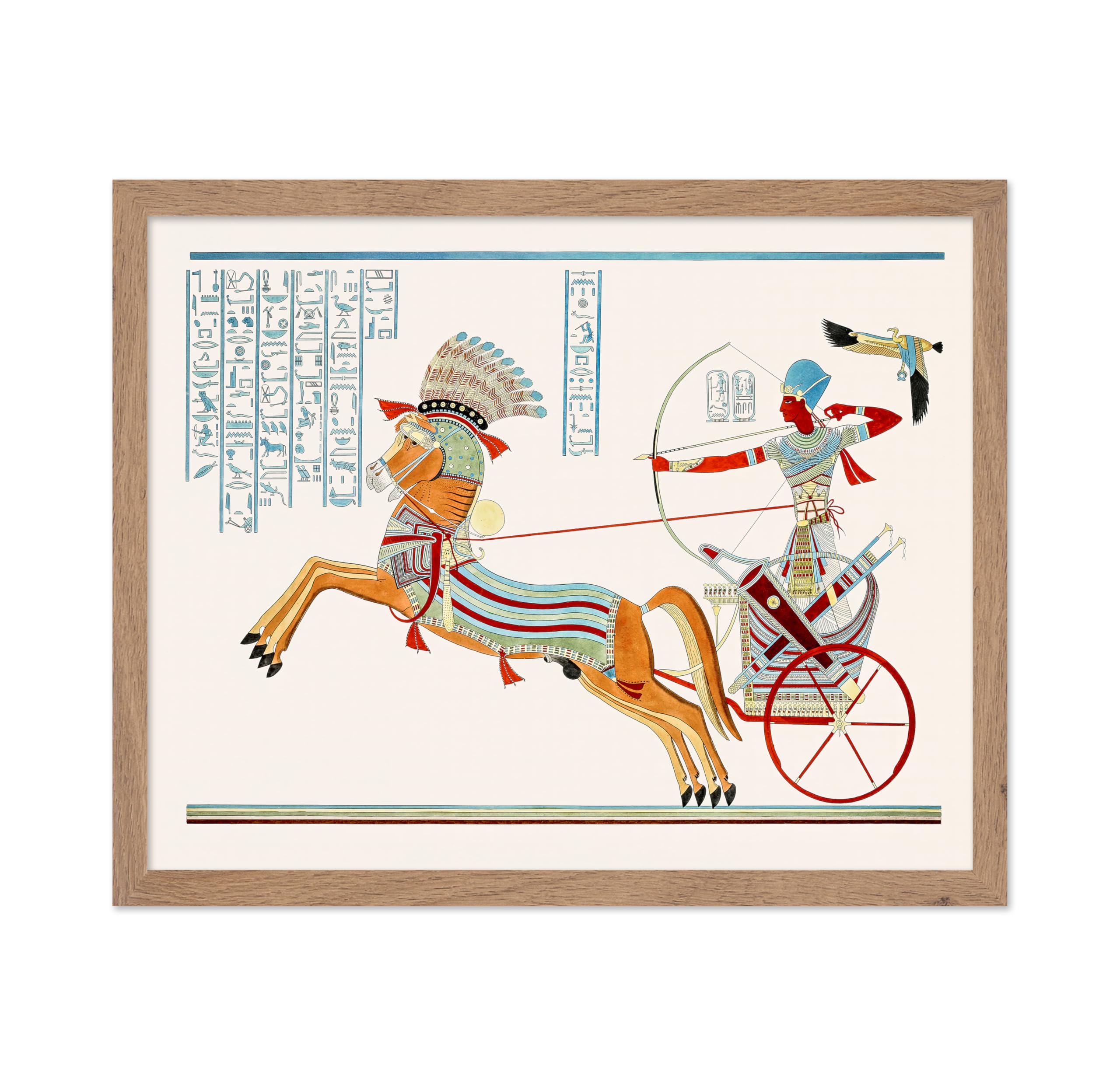 Poster Master Vintage Illustration Poster - Retro Historical Print - Gift for Artist, Friend - Ancient Egypt, Pharaoh In A Chari
