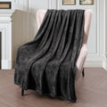 Exclusivo Mezcla Fleece Throw Blanket For Couch, Sofa, 300Gsm Super Soft And Warm Blankets, Dark Grey Throw All Season Use, Cozy
