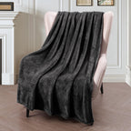 Exclusivo Mezcla Extra Large Fleece Throw Blanket For Couch, Sofa, 300Gsm Super Soft And Warm Blankets, Grey Throw All Season Us