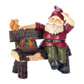 Accent Plus 10018198 Solar Gnome On Welcome Bench, Brown