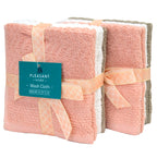 Ph Pleasant Home Diamond Wash Cloths Set - 12 Pack (12” X 12”) – 509 Gsm - 100% Ring Spun Cotton Wash Cloth - Super Soft And Highly Absorbent Face Towels (Blush, White & Tan)