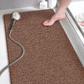 Non Slip Bathtub Mat, 15.7   36 Inch, Bath Mat for Textured Tub Surface, Loofah Mats for Shower and Bathroom, Quick Drying, Brow