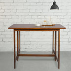 Casual Home Solid Wood Flip-Top Folding Console To Dining Convertible Table